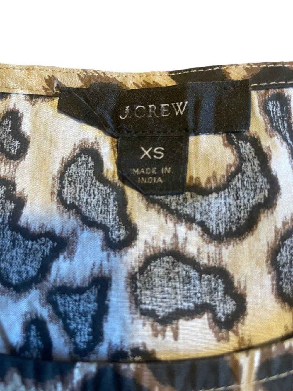 J. Crew Women Leopard Print Puff Ruffle Long Sleeve  Top X-Small preowned - Picture 3 of 10